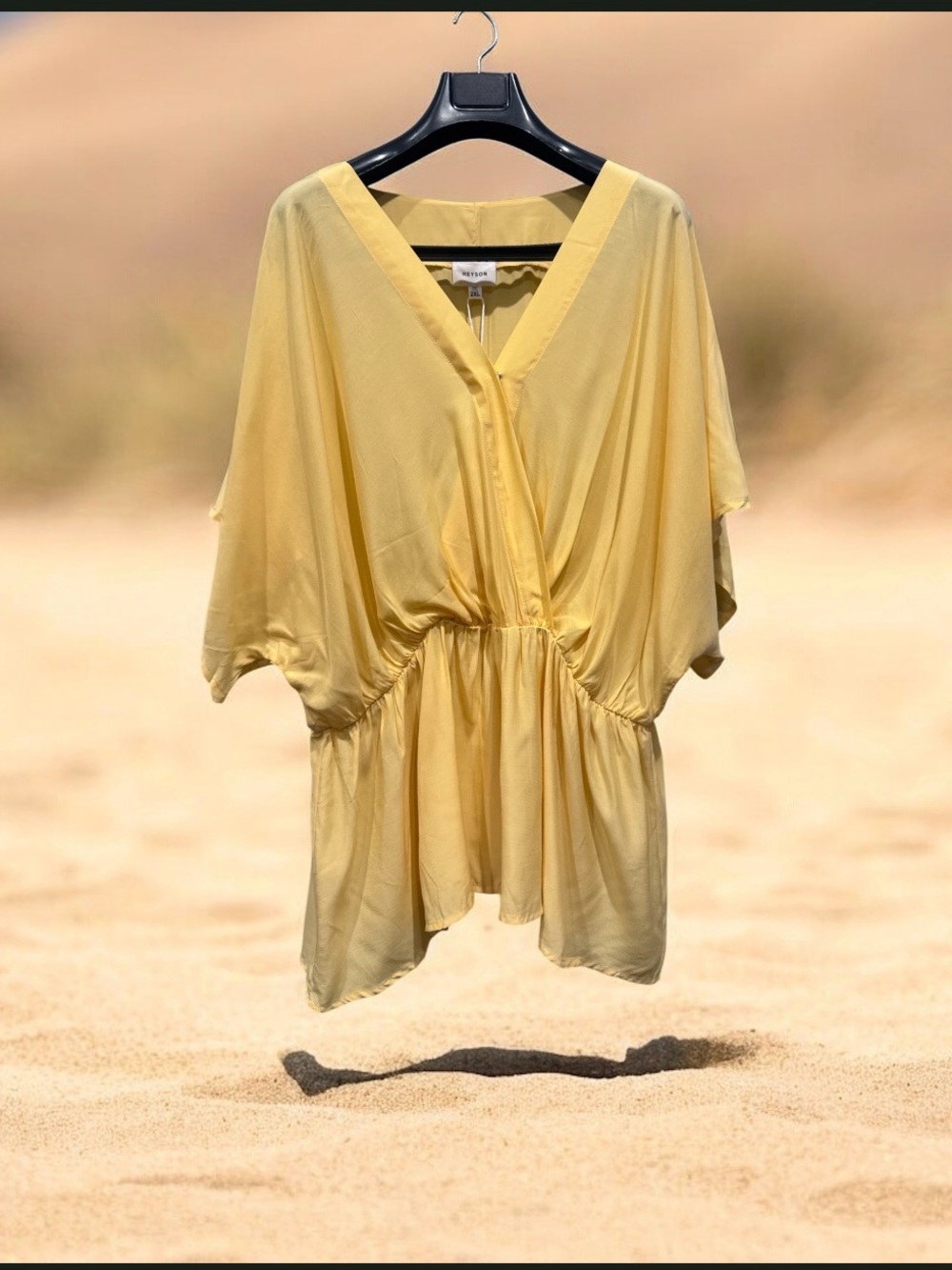 Lightweight Yellow V-Neck Blouse